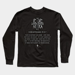 Bible verse - Corinthians 13:4-7 Long Sleeve T-Shirt